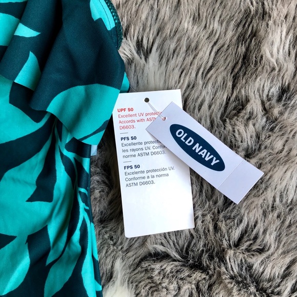 Old Navy | Ruffled One Shoulder Tropical Swimsuit - Picture 2 of 5